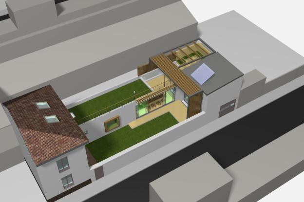 Extension d'une maison sur jardin