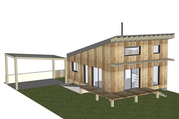 Maison neuve sur pilotis