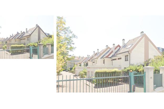 Vue depuis la rue (état existant à gauche, état projeté à droite)