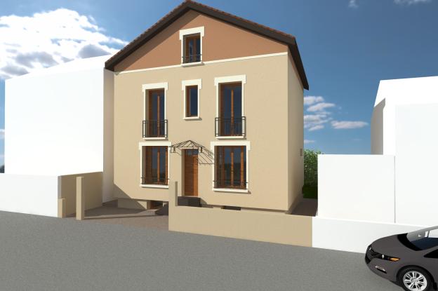 maison 1930 rénovée ITE en secteur patrimoine à Lyon 8e