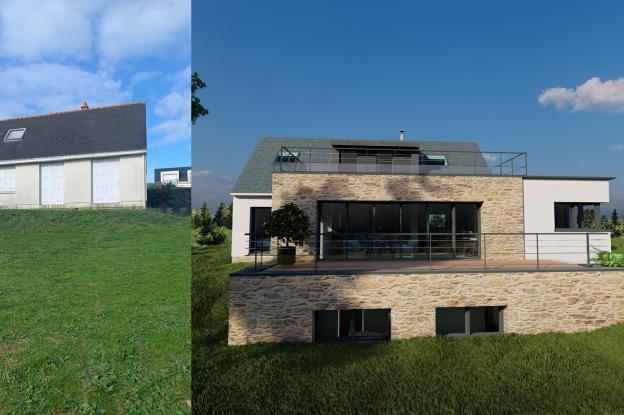 Avant/Après - Rénovation extension - Presquîle de Rhuys