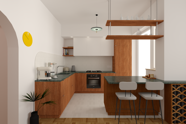 projet d'architecture d'intérieur - conception cuisine - image 3D