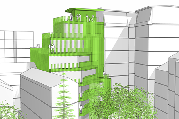 Perspective du projet sur cour