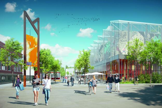 Perspective sur l'entrée du site