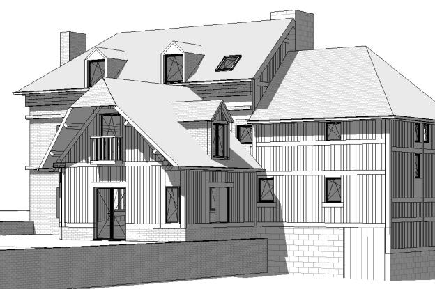 extension d'une maison à colombages
