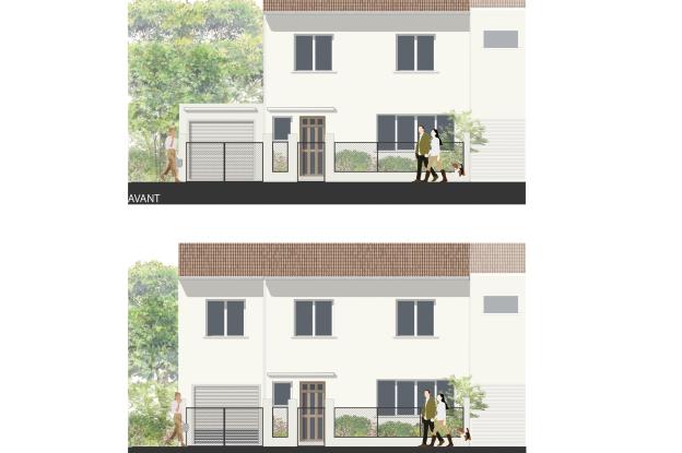 facades sur rue avant/ après de la nouvelle extension
