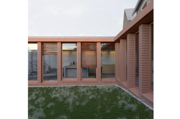 Perspective depuis le jardin