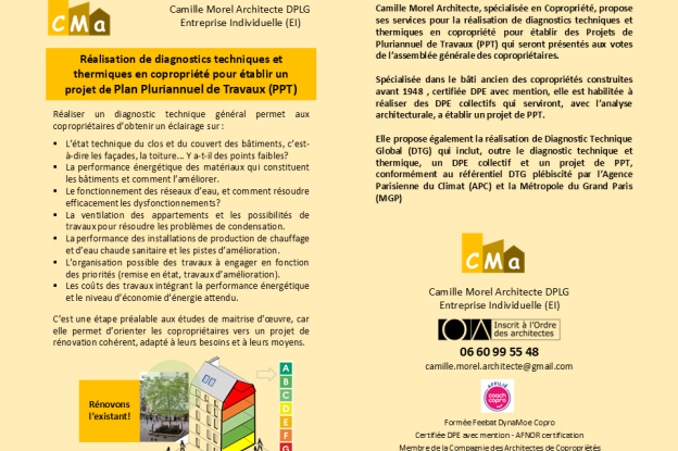 Réalisation de diagnostics technique et thermique en copropriétés