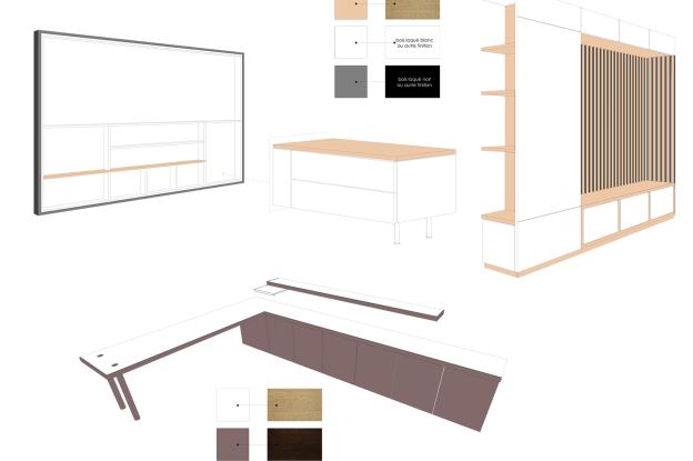 ESPELETTE_CREATION DE 3 MEUBLES SUR MESURE, PTA Architecture
