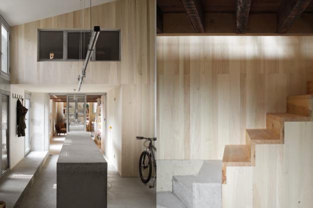 l'atelier et la maison, utilisation de matériaux bruts. Photographie Agnès Clotis