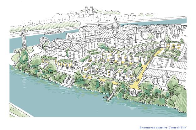Vue aérienne des quais rénovés