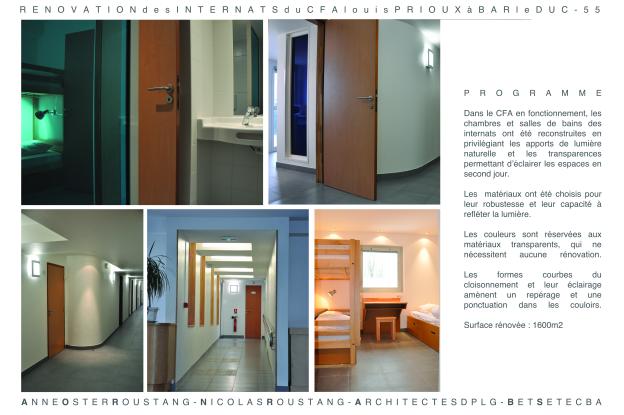 Rénovation de l'internat d'un CFA en fonctionnement.