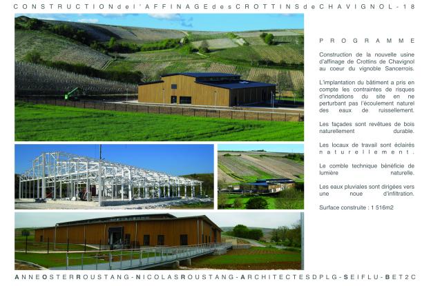 Construction de la nouvelle usine d’affinage de Crottins de Chavignol au coeur du vignoble Sancerrois.