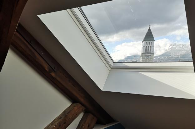 Vue depuis la mezzanine dans les combles