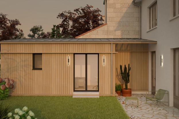 atelier maxime koscielny architecture projet DZT Bordeaux - perpective jardin