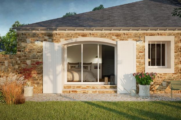 atelier maxime koscielny architecture - projet GDL Guidel - perspective sur jardin