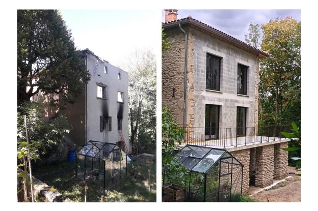 façade Sud avant-après