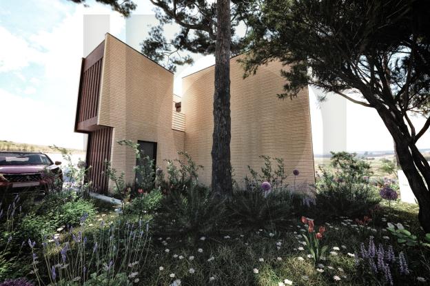 Villa container MADM . Vue angle Nord-Ouest