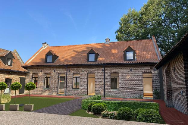 Perspective depuis cour au carré