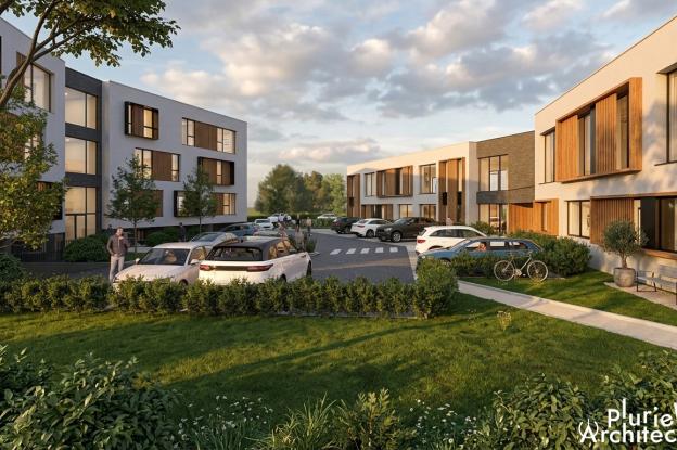 Vue d’ensemble d’un projet de réhabilitation et construction de bureaux à Nancy-Brabois