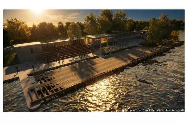 Vue aérienne des quais en phase projetée