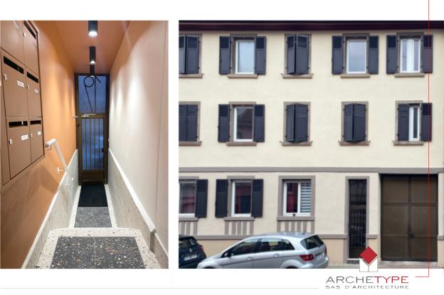 Rénovation de façade et communs d'un immeuble de logement - Strasbourg