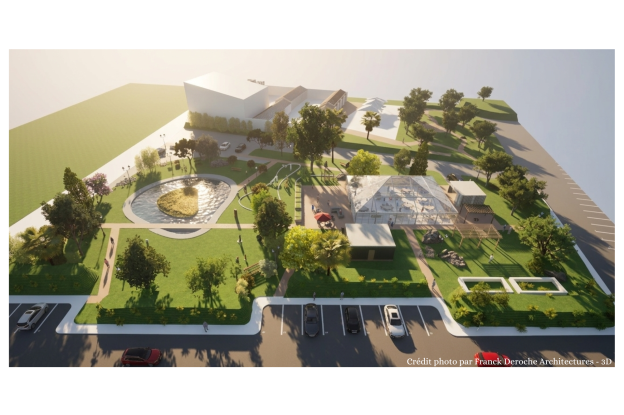 Vue aérienne de jour du projet en phase projetée