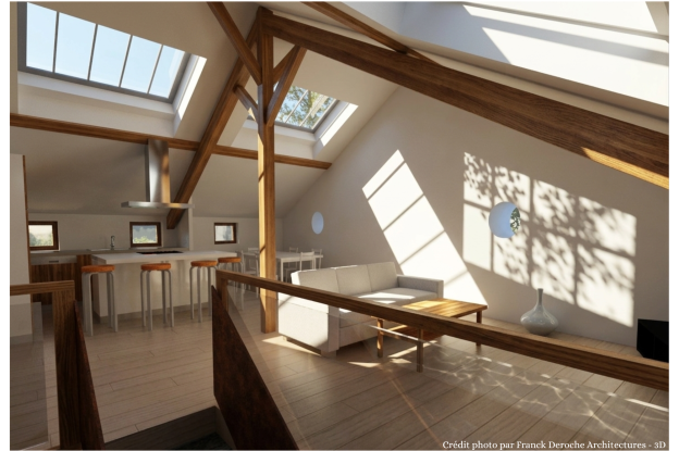 Vue intérieure de l'appartement en phase projetée
