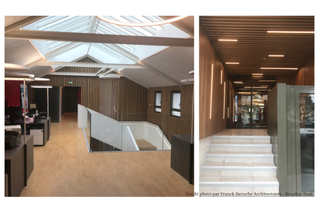 Vue de l'espace co-working et vue de l'entrée