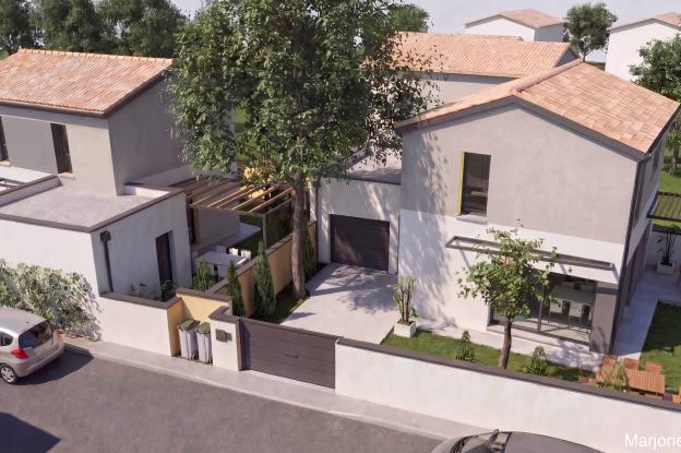 vue aérienne des 2 maisons côté rue
