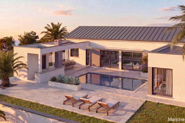 maison neuve contemporaine avec piscine