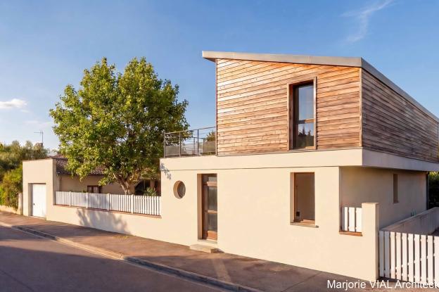 Maison transformée avec surélévation en ossature bois