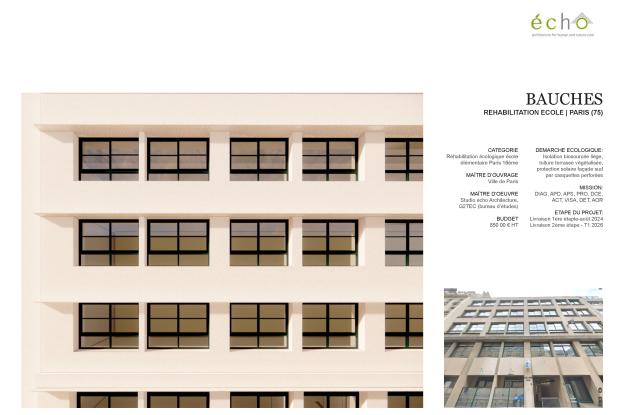 Rénovation écologique • École élémentaire | Paris 16ᵉ