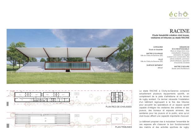 Club house et tribunes •  Études de faisabilité | Clichy-la-Garenne  (92)