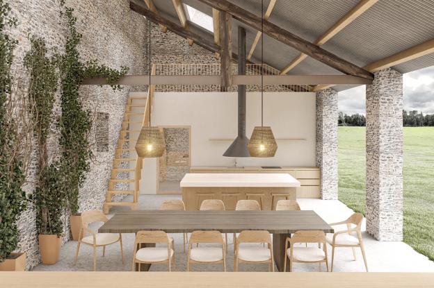 Jardin d'hiver et cuisine d'été