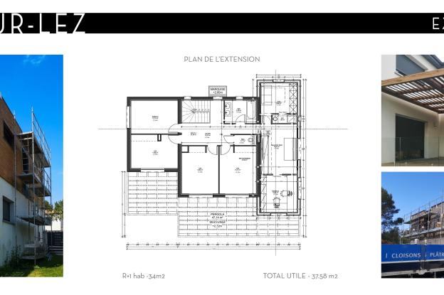 Sur élévation bois et pergola-Vues du projet réalisé.