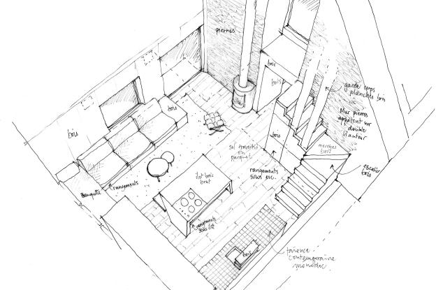 Croquis du rez de chaussée 