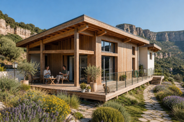 Construction d’une maison neuve à ossature bois au Massegros Causses Gorges (48)​
