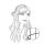 Portrait de l'architecte dessiné à la main en noir et blanc, avec le logo composé d'un cercle et de la lettre h calligraphiée.