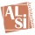Logo terracotta avec les lettres « AL » et « Si » sur deux lignes, accompagné du mot « Architecture » inscrit verticalement sur le côté droit.