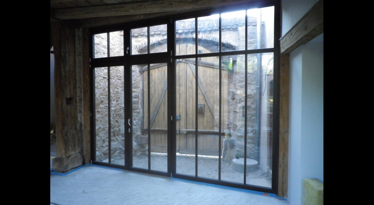 rénovation et restauration d'un corps de ferme en site classé avec extension véranda alsace bas-rhin