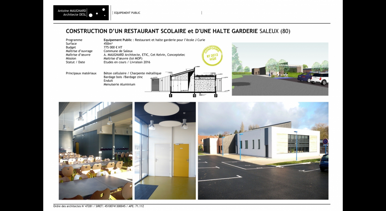 Construction d'un restaurant scolaire et d'une halte garderie - Maugnard_Architectes_Amiens 