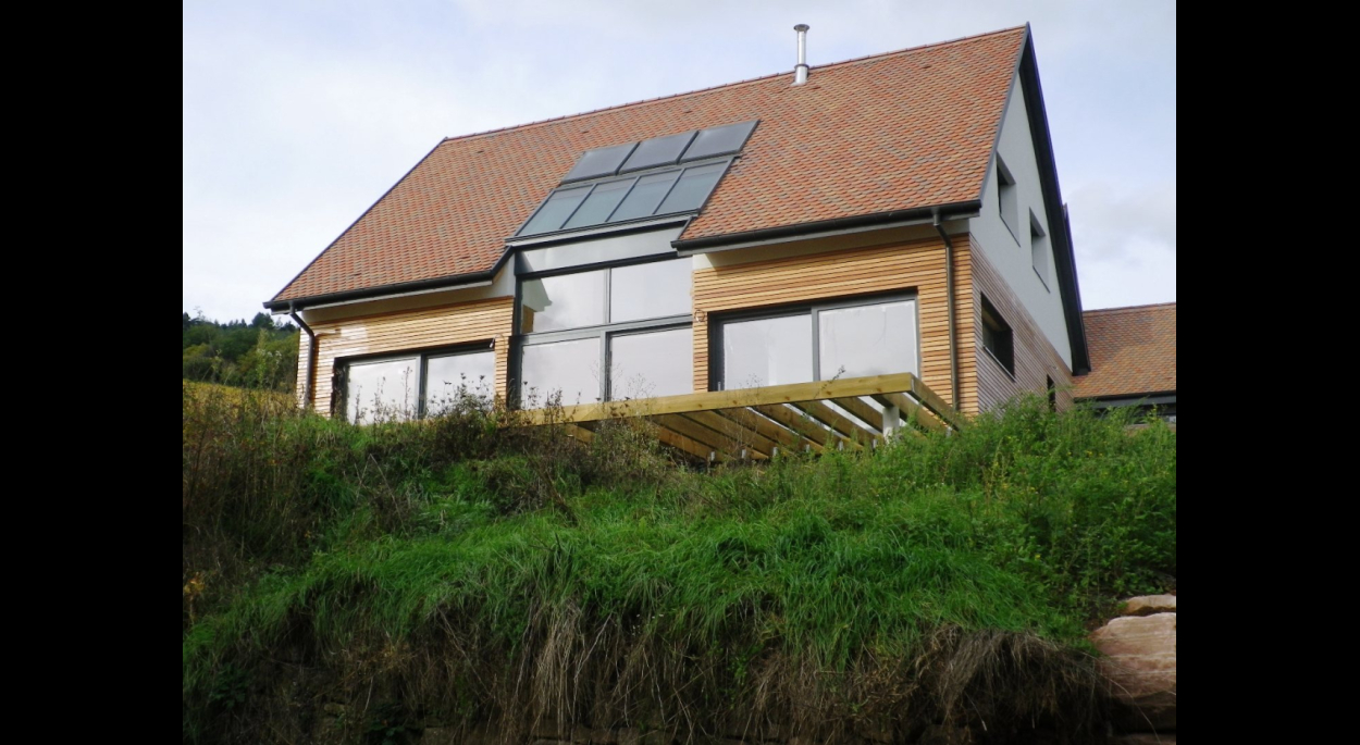maison BBC, bioclimatique, construction neuve, ossature bois 