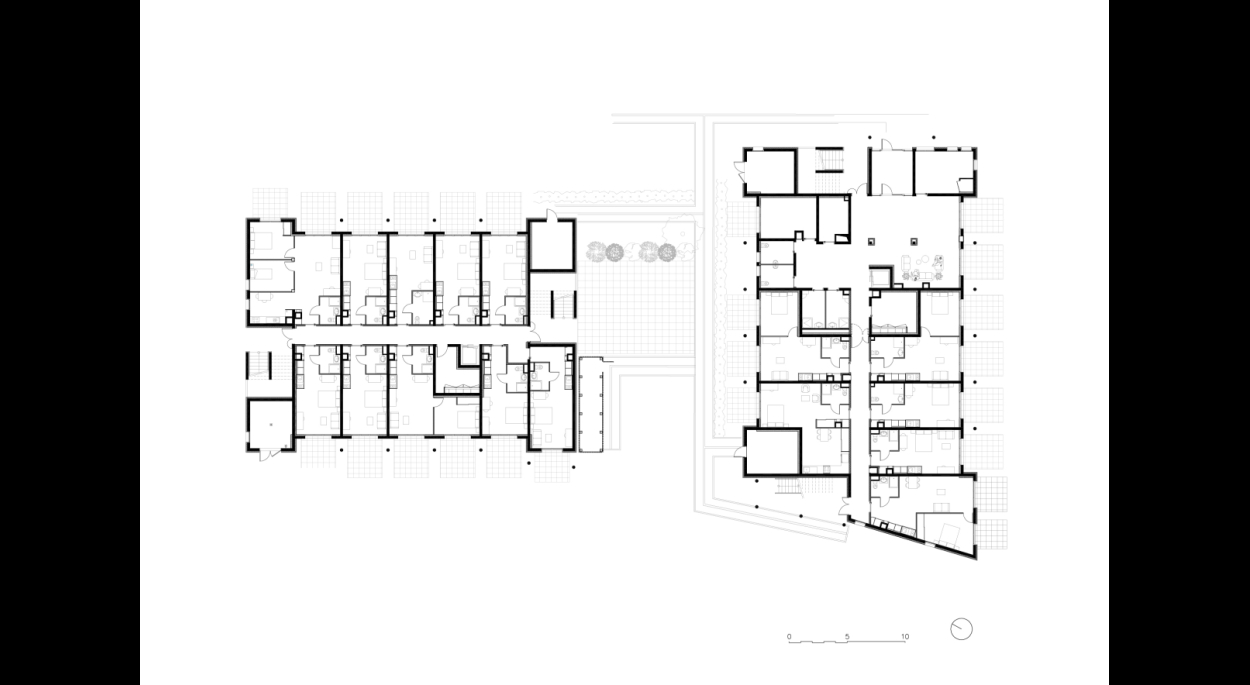 Résidence de tourisme et hôtel 4*, les Ecouardes, Taverny, plan de la résidence, Erdre Architecture