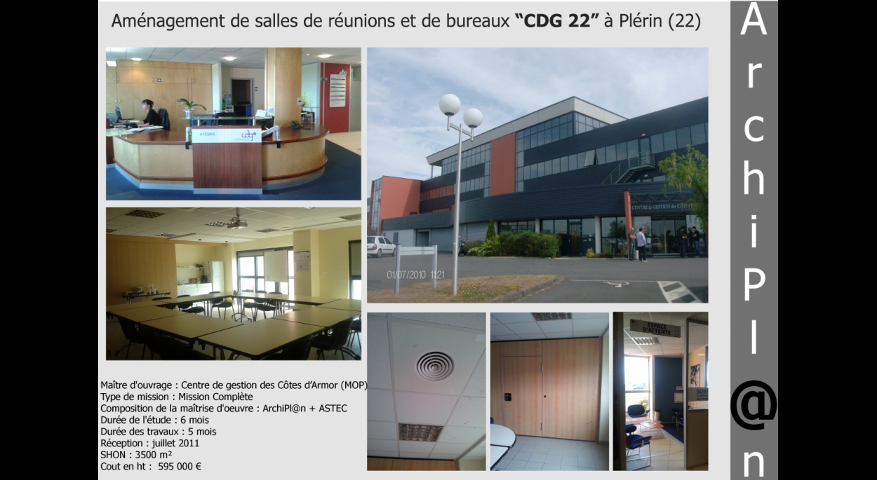 Aménagement de salles de réunions et de bureaux “CDG 22” à Plérin (22)