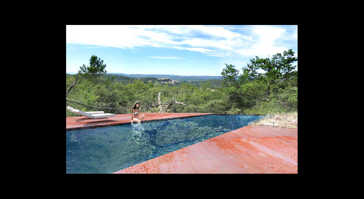 Perspective panorama piscine