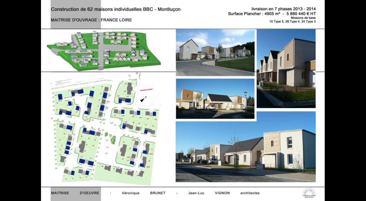 Construction de 62 maisons indivuduelles BBC, Montluçon (03)