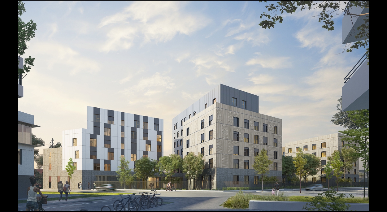 250 logements en résidences sociale et étudiante en conception - réalisation à Saint Denis (93)