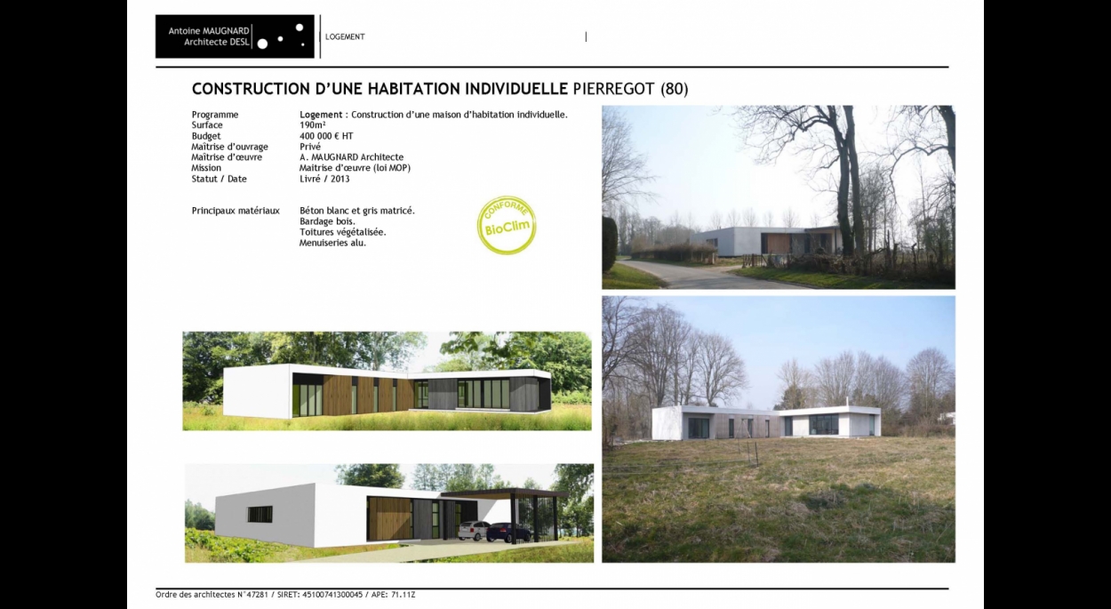 Construction d'une habitation individuelle - Maugnard_Architectes_Amiens 