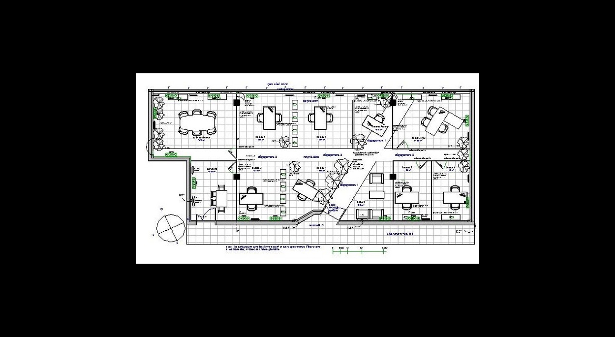 plan r+3 bureaux aménagement intérieur